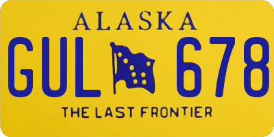 AK license plate GUL678