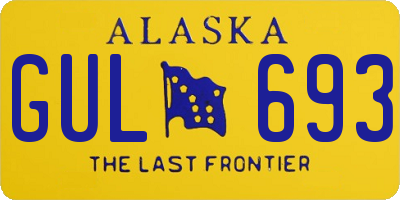 AK license plate GUL693