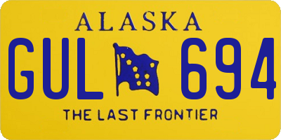 AK license plate GUL694