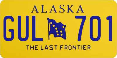 AK license plate GUL701