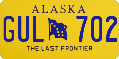 AK license plate GUL702