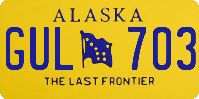 AK license plate GUL703