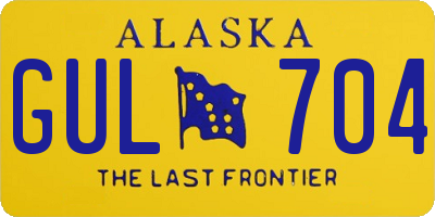 AK license plate GUL704