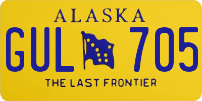 AK license plate GUL705