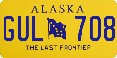AK license plate GUL708