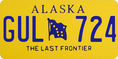 AK license plate GUL724