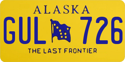 AK license plate GUL726