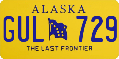 AK license plate GUL729