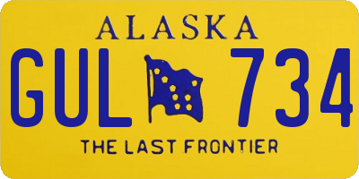 AK license plate GUL734