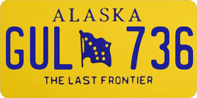 AK license plate GUL736