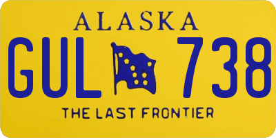 AK license plate GUL738