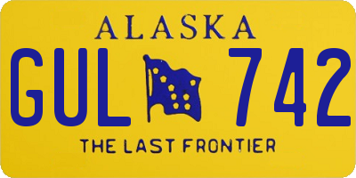 AK license plate GUL742