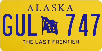 AK license plate GUL747