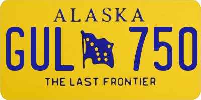 AK license plate GUL750