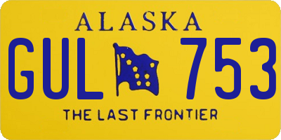 AK license plate GUL753