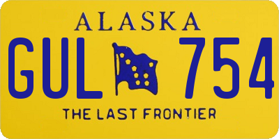 AK license plate GUL754