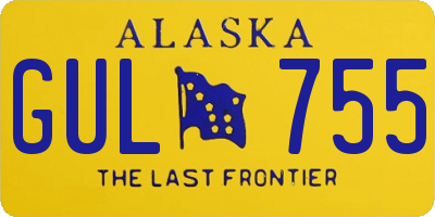 AK license plate GUL755