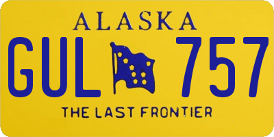 AK license plate GUL757