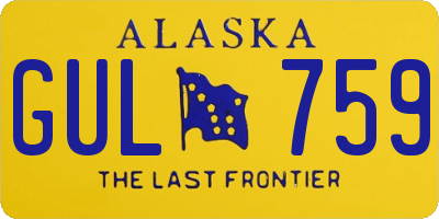 AK license plate GUL759