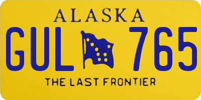 AK license plate GUL765