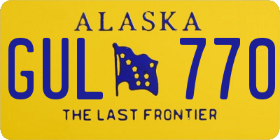 AK license plate GUL770