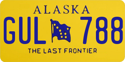 AK license plate GUL788