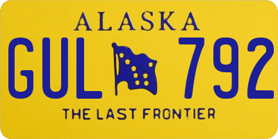 AK license plate GUL792