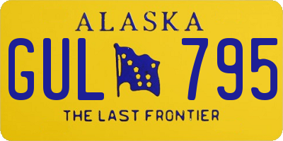 AK license plate GUL795
