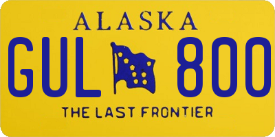AK license plate GUL800
