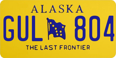 AK license plate GUL804