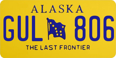 AK license plate GUL806