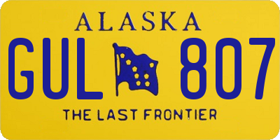 AK license plate GUL807