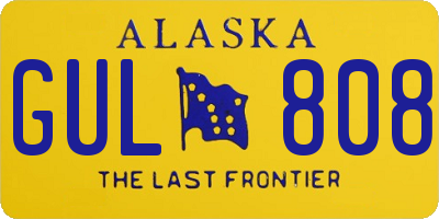 AK license plate GUL808