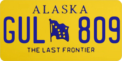 AK license plate GUL809