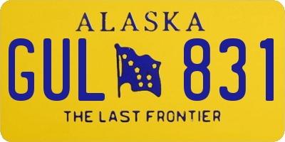 AK license plate GUL831
