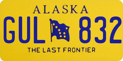 AK license plate GUL832