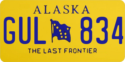 AK license plate GUL834