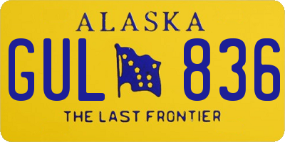 AK license plate GUL836