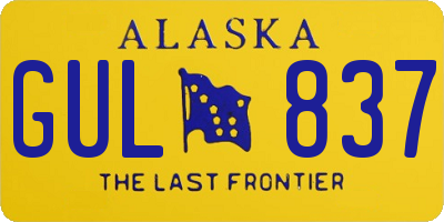 AK license plate GUL837