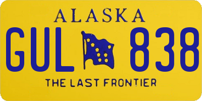 AK license plate GUL838