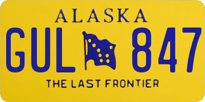 AK license plate GUL847