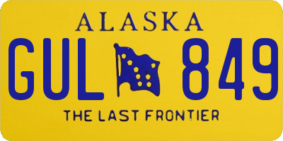 AK license plate GUL849