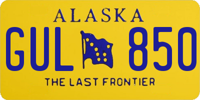 AK license plate GUL850