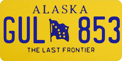 AK license plate GUL853