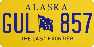 AK license plate GUL857