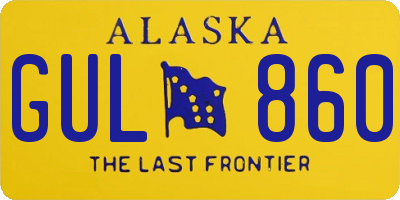 AK license plate GUL860