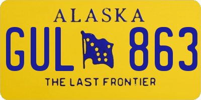 AK license plate GUL863