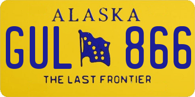 AK license plate GUL866