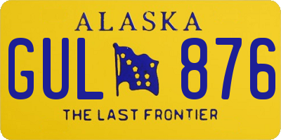 AK license plate GUL876