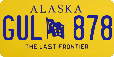 AK license plate GUL878